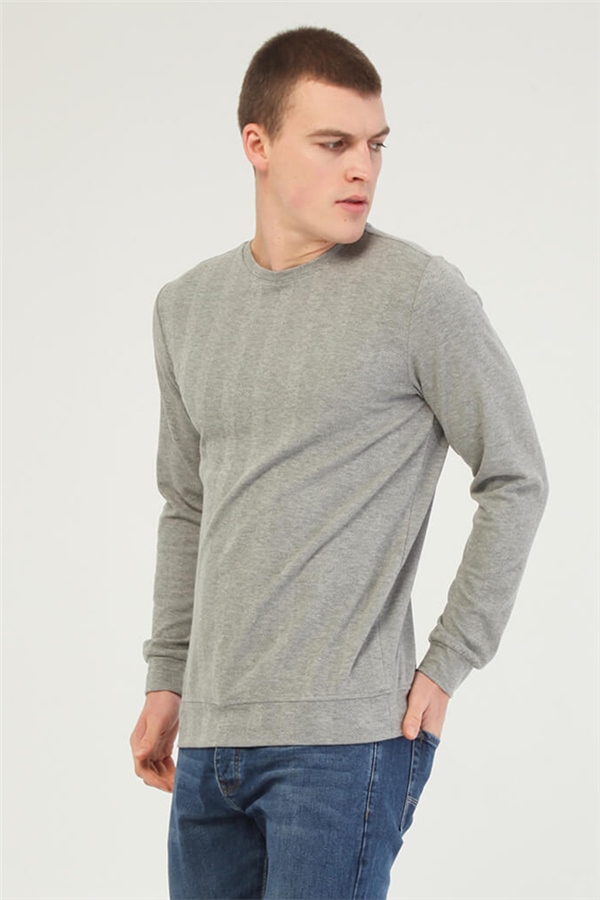 Basic Sweatshirt Gri