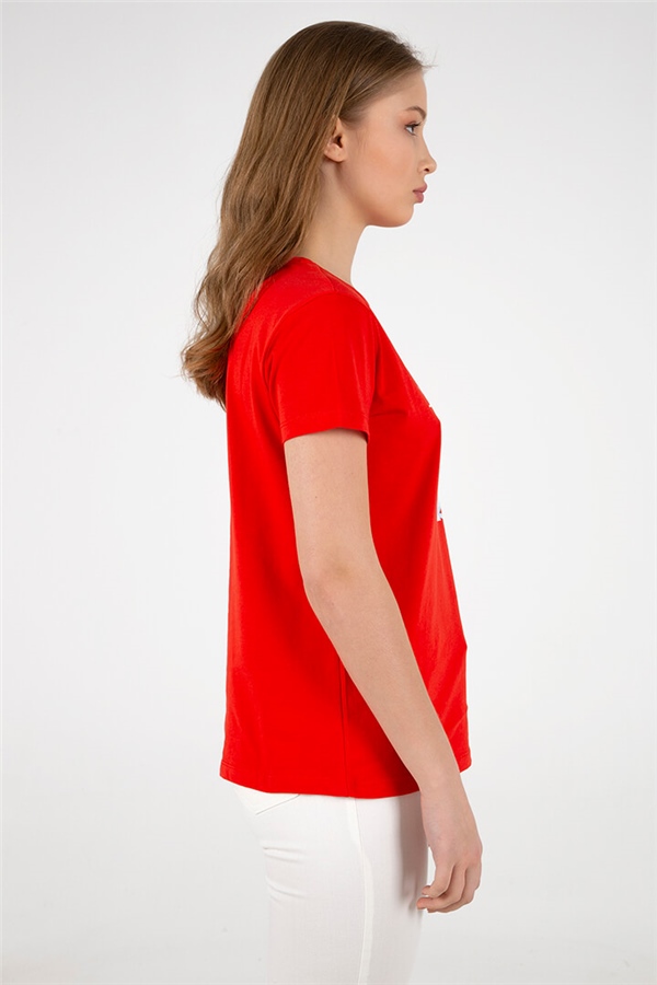 Baskılı T-Shirt Kırmızı / Red