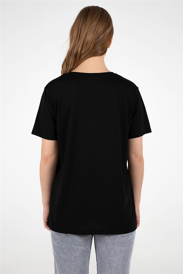 Baskılı T-Shirt Siyah / Black