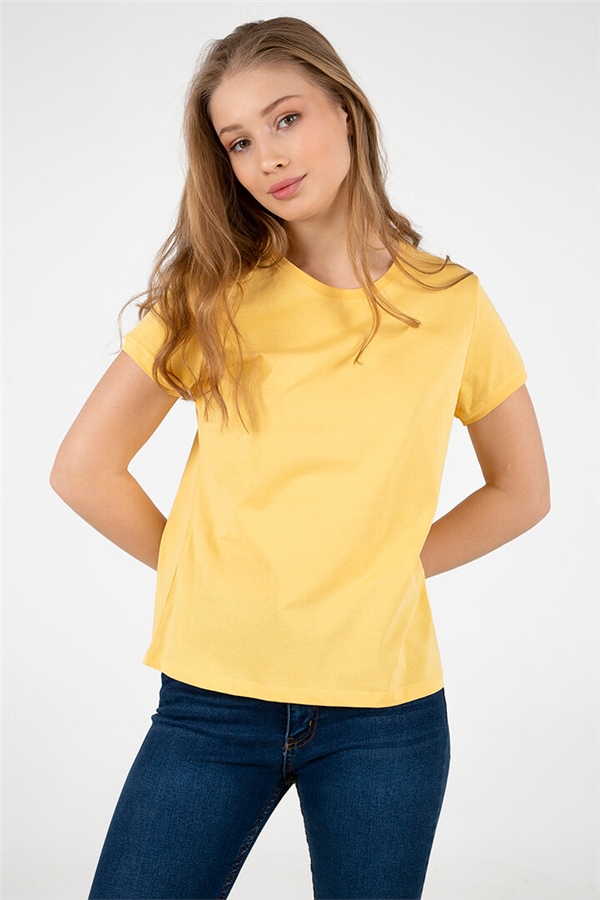 Bisiklet Yaka T-shirt Sarı / Yellow