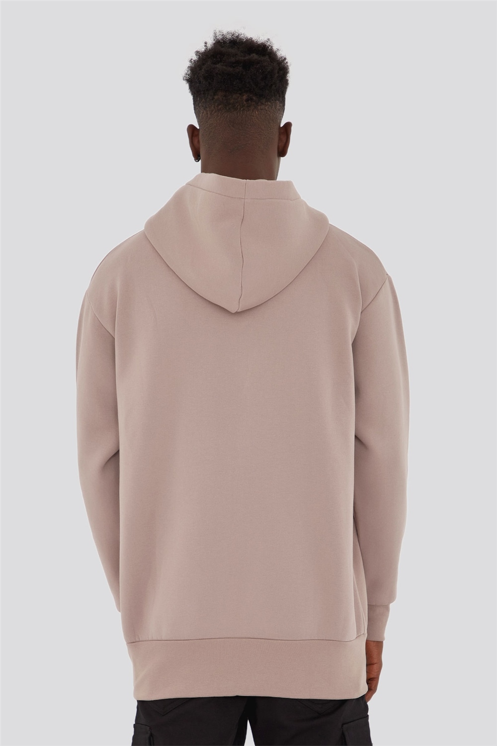 Kapüşonlu Oversize Sweatshirt Bej