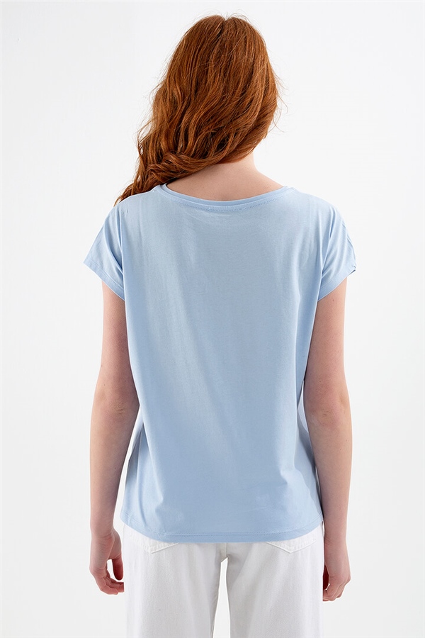 Yarasa Kol T-Shirt Mavi / Blue